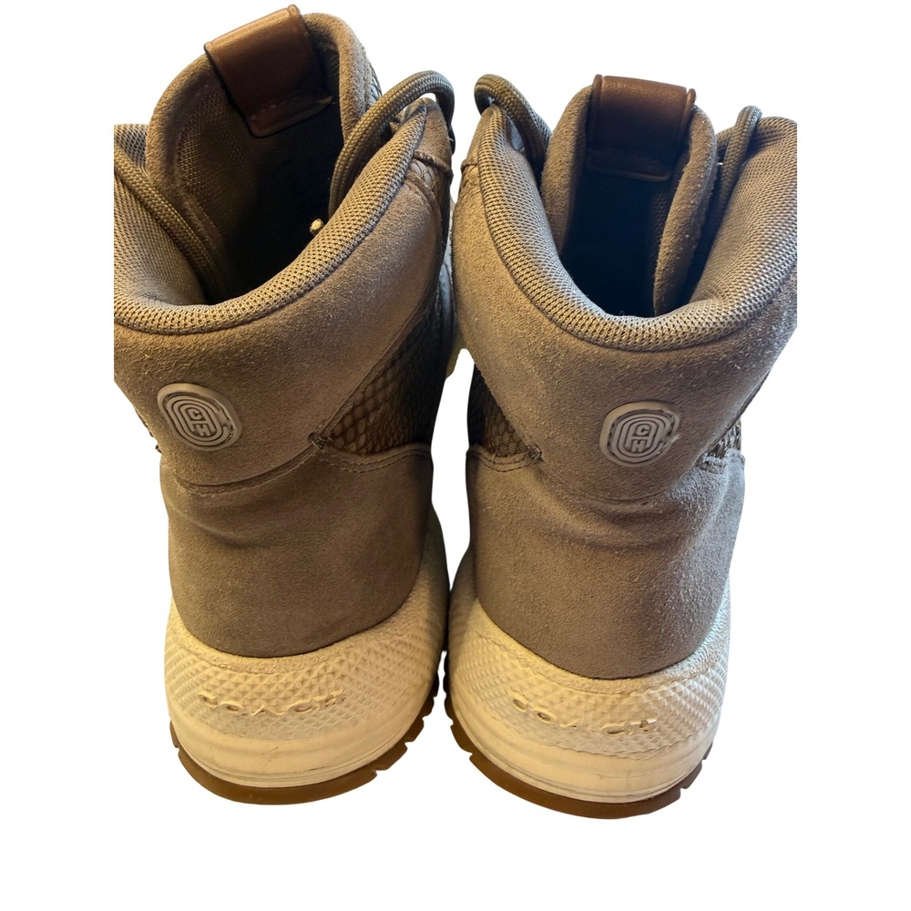 Coach Mens Hybrid Hiking Boots Suede Nylon High Top Sneakers Brown Olive - Picture 5 of 6